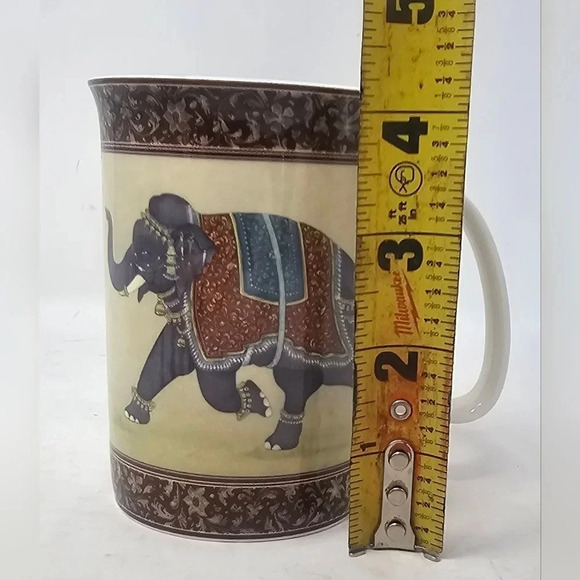Ashdene Australia Indian Elephant Bone China Mug NIB Elephant Lover 🩷🖤 - Picture 11 of 11